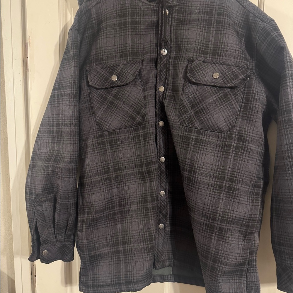 Dickies Charcoal Plaid Shirt Jacket